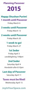 Passover Calendar 1 month countdown
