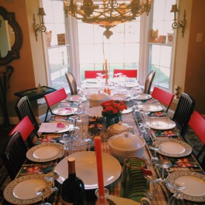 Joy's beautifully set table, ready for Thanksgiving.